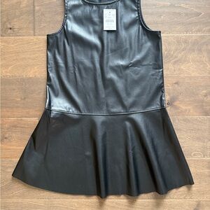 CrewCuts Kids Black Faux Leather Sleeveless Dress- Size 7